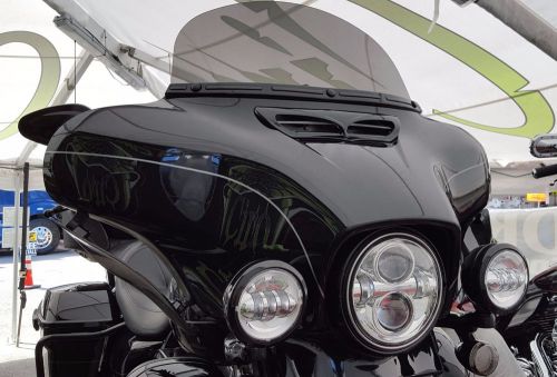 Ciro black led headlight bezel for harley motorcycles - 45201