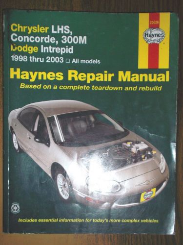 1998-2003 dodge intrepid &amp; chrysler full-size car fwd haynes repair manual 25026