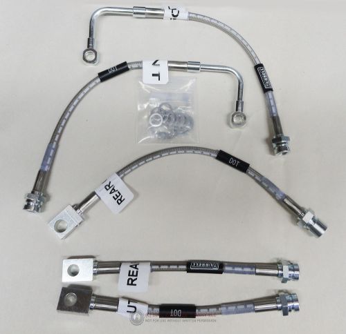 98-02 firebird trans am steel braided brake lines disc-disc w/o asr dot russell