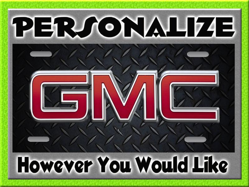 Gmc diamond plate flat any make    personalized license plate auto car tag  sign