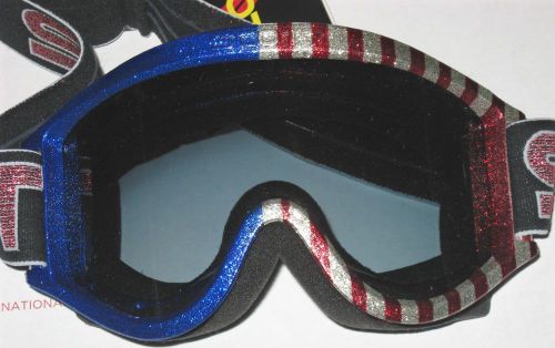 Scott usa sports metal flake red white blue goggle tinted lexan lens new in box