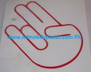 Shocker right hand red vinyl window car tattoo decal sticker 3"