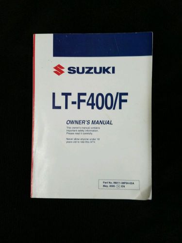 Suzuki lt-f400/f owner&#039;s manual