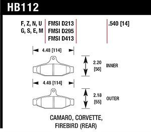 Hawk Performance HB112G.540 Disc Brake Pad Fits 200SX Camaro Corvette Firebird, US $209.32, image 2