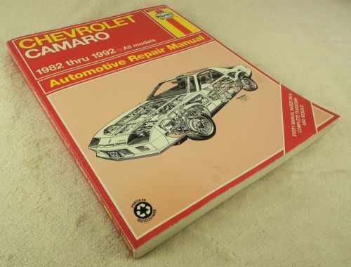 Haynes repair manual chevrolet camero 1982 to 1992 fast priority