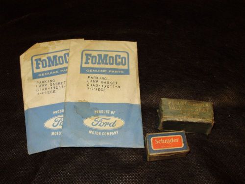 Vintage auto parts float needle schrader air chuck washers fomoco lamp gaskets