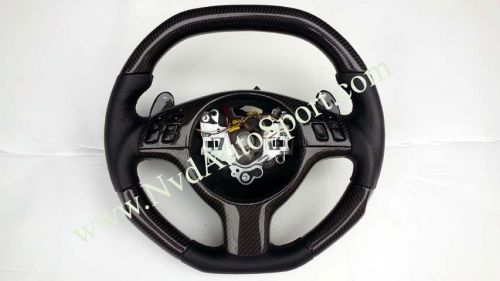 Bmw e39 m5, x5 e53 carbon fiber steering wheel with shift paddles