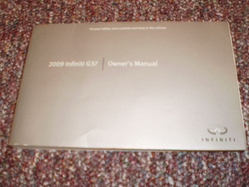 2009 infiniti g37 coupe &amp; sedan car owners manual book guide all models