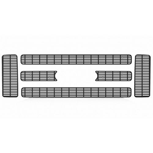 Ford superduty 08-10 black horizontal billet front metal grille trim cover