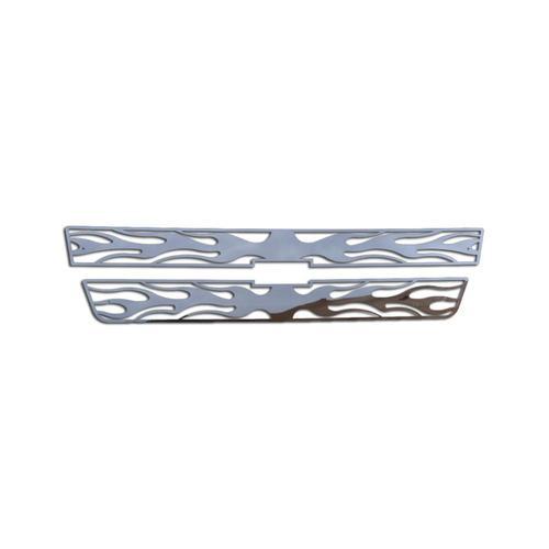 Chevy silverado hd 01-02 stainless horizontal flame front metal grill trim cover