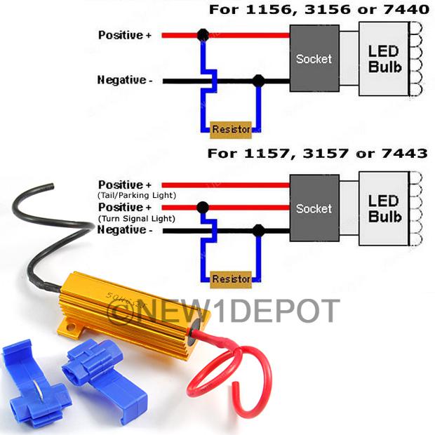 2Pcs 50W 6 OHM Load Resistor Led Bulb Fast Flash Universal Car Turn Signal Blink, US $6.29, image 3