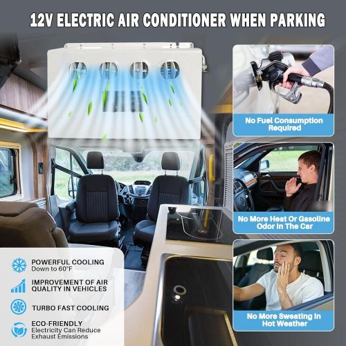 12V 12000 BTU Truck Cab Air Conditioner Split AC Fits Semi Trucks Bus RV Caravan, US $529.99, image 13