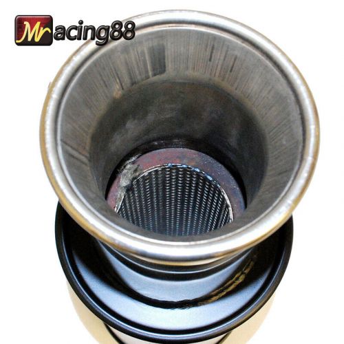 New 2" euro style exhaust muffler round-shaped black power coated n1 universal