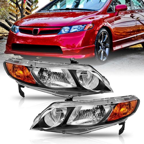 AUXITO For 2006-2011 Honda Civic Sedan Black Headlights Assembly Left+Right Pair, US $94.99, image 10