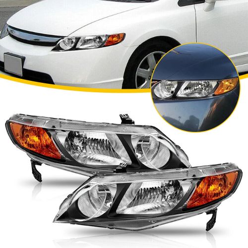 AUXITO For 2006-2011 Honda Civic Sedan Black Headlights Assembly Left+Right Pair, US $94.99, image 12