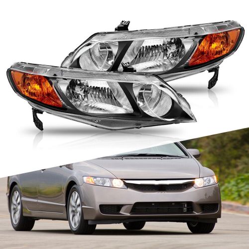 AUXITO For 2006-2011 Honda Civic Sedan Black Headlights Assembly Left+Right Pair, US $94.99, image 13