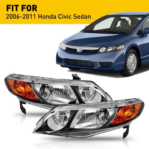 AUXITO For 2006-2011 Honda Civic Sedan Black Headlights Assembly Left+Right Pair, US $94.99, image 18