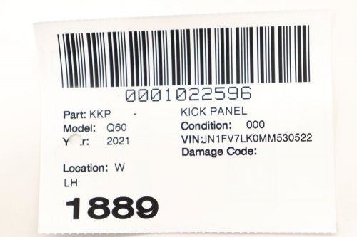 2021 INFINITI Q60 Kick Panel Lh, US $300.00, image 7
