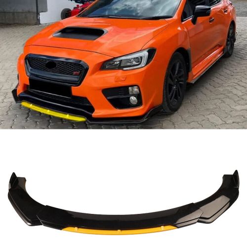 For Subaru Impreza WRX STI Front Bumper Lip Spoiler Splitter Glossy Black Yellow, US $52.70, image 6