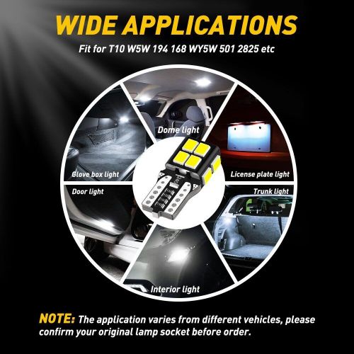 Super Bright T10 LED License Plate Light Bulb 6000K Canbus 168 2825 194 14SMD 2X, US $9.99, image 4