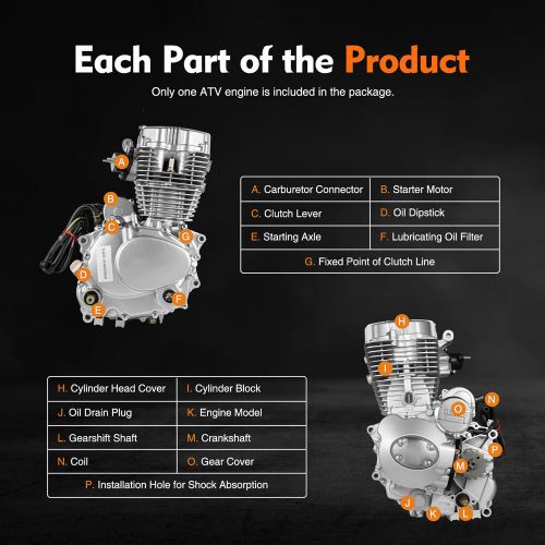 200cc/250cc 4stroke Engine ATV Dirt Bike Motorcycle Motor w/5 Speed Transmission, US $350.84, image 11