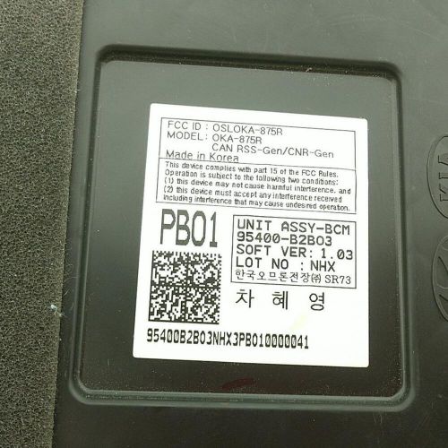 2019 SOUL BCM ECU 95400B2B03, US $64.99, image 2
