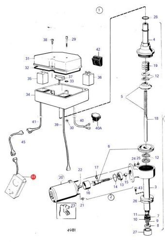 Volvo Penta control trim panel 839445 OEM 270 280 mech. lift, US $84.99, image 2