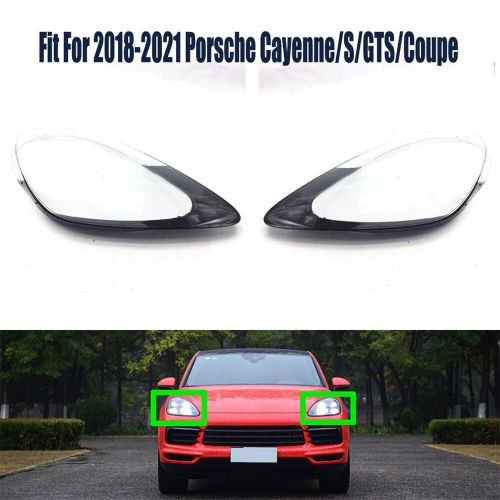 For 18-21 porsche cayenne/s/gts/coupe headlight shell clear lens cover pair
