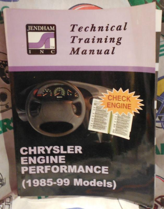 Jendham,chrysler,1985-1999,technical,service,training,manual,book,1986,1987,1988