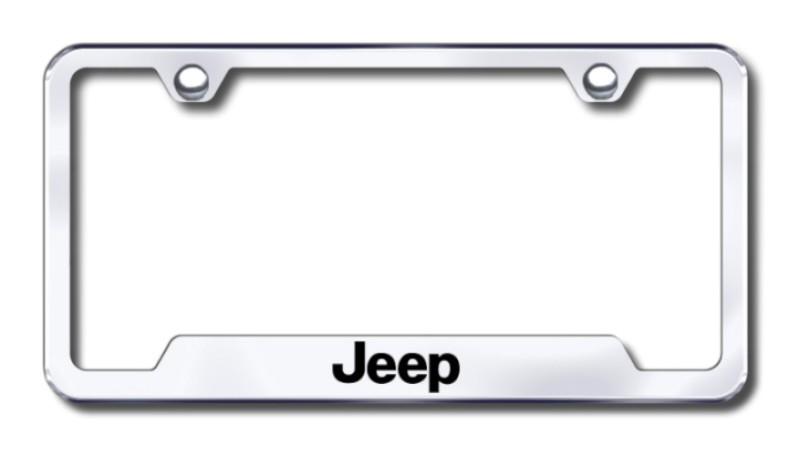 Chrysler jeep  engraved chrome cut-out license plate frame made in usa genuine
