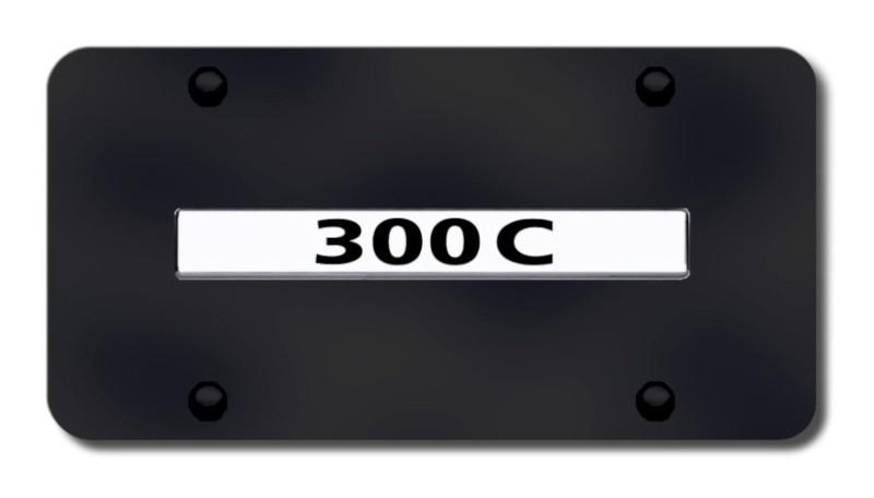 Chrysler 300c name chrome on black license plate made in usa genuine
