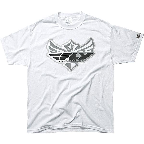 Fly racing logo t-shirt white (mens md / medium)