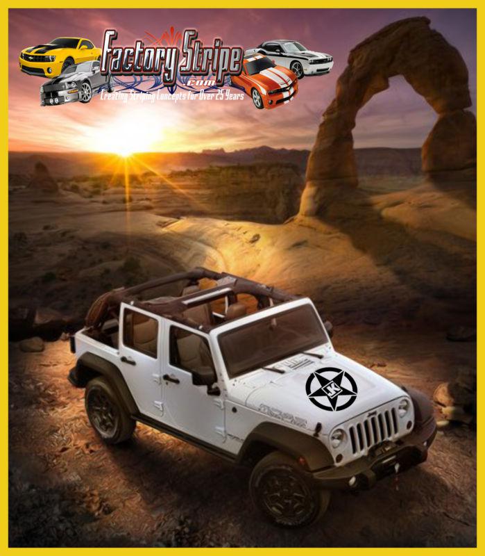 JK STAR JEEP HOOD DECAL 20x20 FACTORY STRIPE, US $29.99, image 2