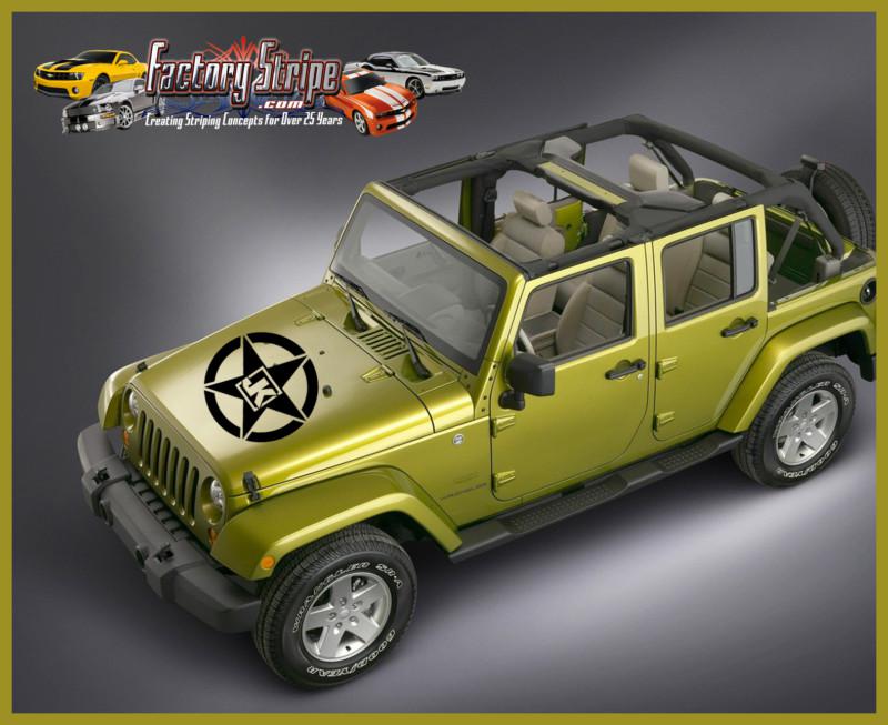 JK STAR JEEP HOOD DECAL 20x20 FACTORY STRIPE, US $29.99, image 3