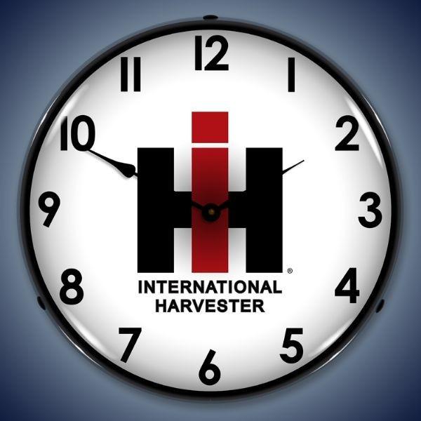 Lighted 14" sign art wall clock 24a vintage tractor international harverster