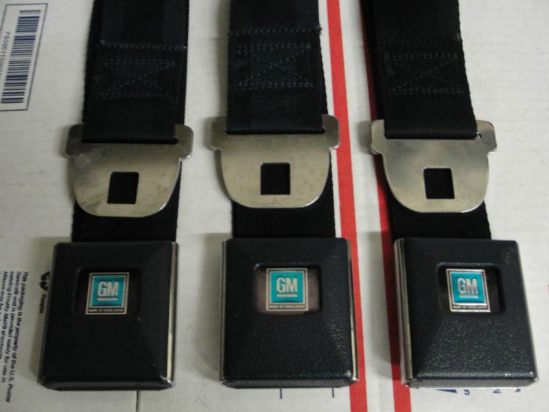  68 69 71 gto chevelle olds buick blue deluxe rear seat belts set very nice 