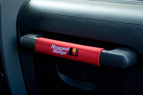 Rugged ridge 13305.55 - 07-10 jeep wrangler red grab handle covers 5 pcs