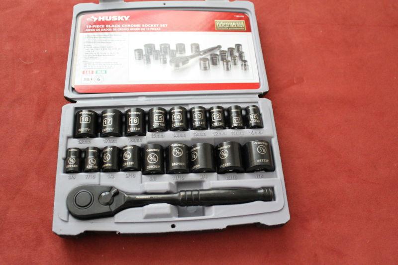 Find Husky Black Chrome Socket Set 19Piece 801 023 2 SKU 801023 New