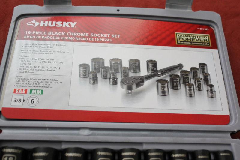 Find Husky Black Chrome Socket Set 19Piece 801 023 2 SKU 801023 New