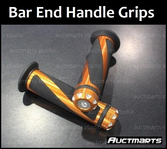 Find Universal Motorcycle Bar End Handle Grips 22mm 7/8'' Gold D in