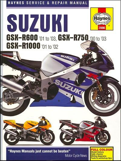 2000-2003 suzuki gsxr 600 750 1000 repair manual