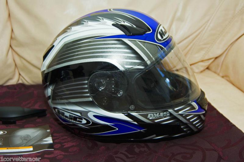 HJC HELMET AXIS AC-12. VERY CLEAN..LITTLE USE..NO DAMAGE..BEAUTIFUL BLUE/SILVER, US $75.00, image 2