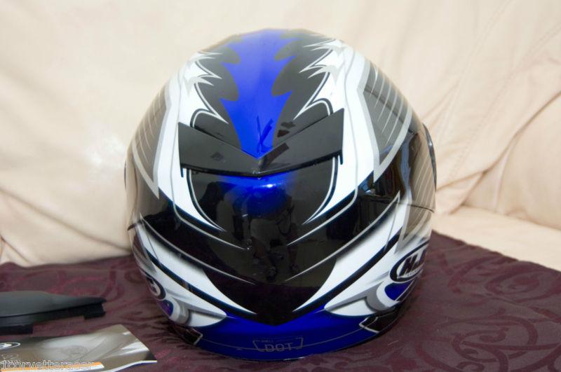 HJC HELMET AXIS AC-12. VERY CLEAN..LITTLE USE..NO DAMAGE..BEAUTIFUL BLUE/SILVER, US $75.00, image 3