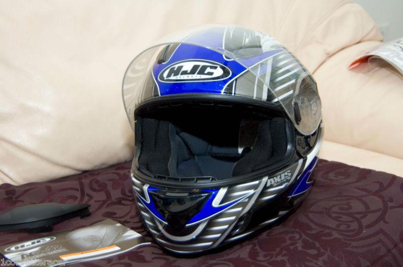 HJC HELMET AXIS AC-12. VERY CLEAN..LITTLE USE..NO DAMAGE..BEAUTIFUL BLUE/SILVER, US $75.00, image 4