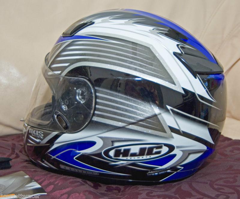 HJC HELMET AXIS AC-12. VERY CLEAN..LITTLE USE..NO DAMAGE..BEAUTIFUL BLUE/SILVER, US $75.00, image 8