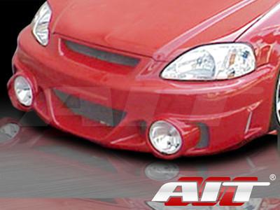 Evo2l style front bumper body kit for honda civic 1999-00 2 & 4 door/ light hole