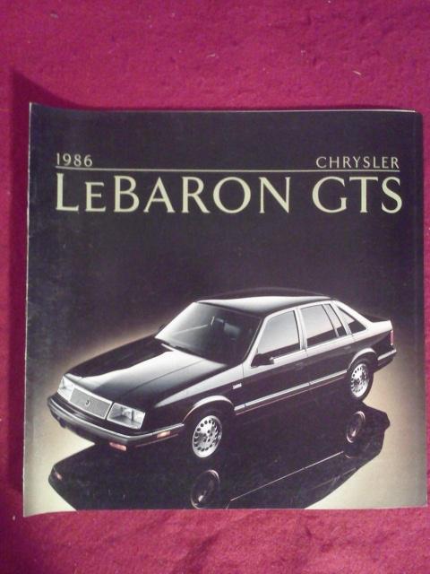 1986 chrysler le baron lebaron gts sales dealer brochure