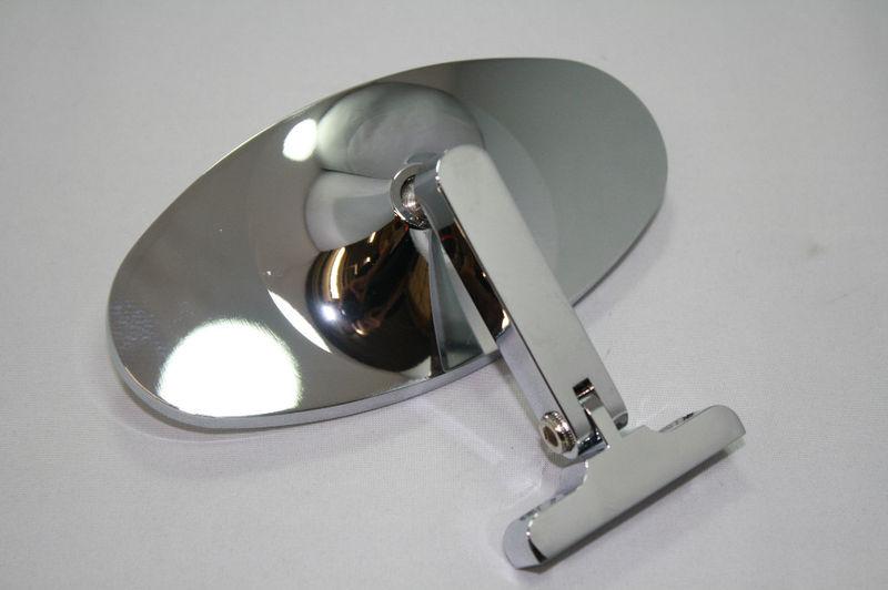 Chrome aluminum universal interior rear view mirror dash mount street hot rod