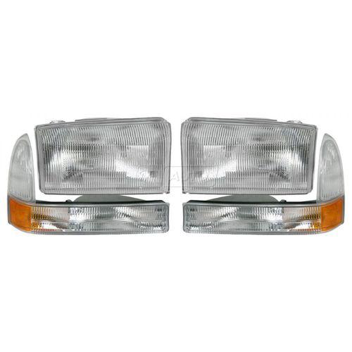 Ford super duty truck headlights & corner parking lights left & right set kit