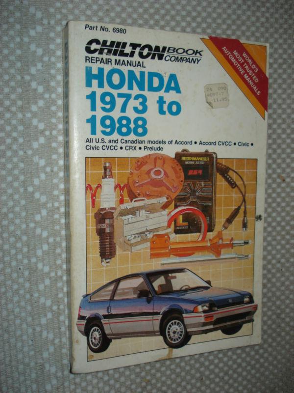 1973-1988 honda civic accord prelude service manual shop book 81 80 79 78 77 76